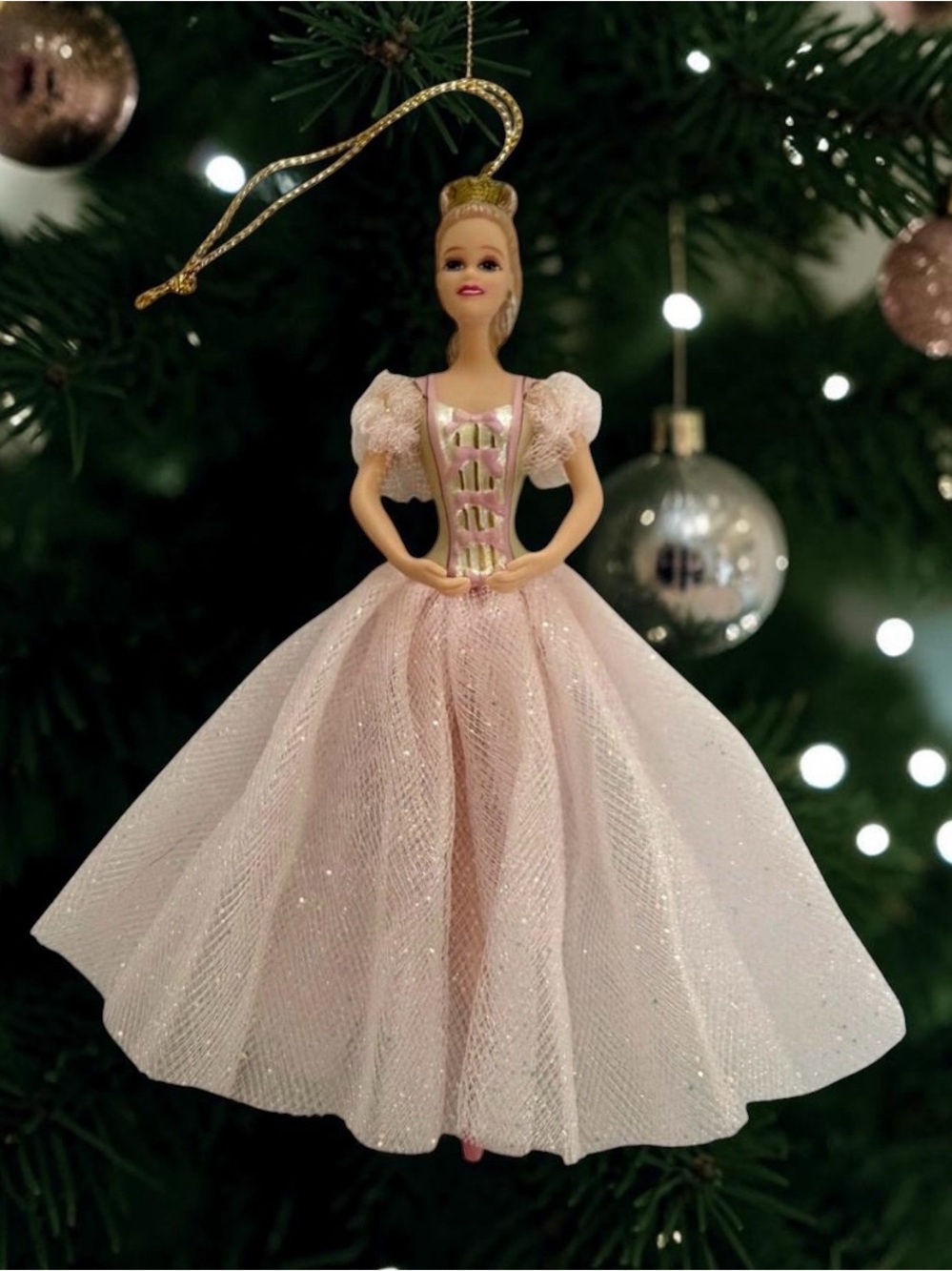 Barbie Ornament Sugar Plum Fairy Avon in Box 1997 Blonde New in Box Pink Dress